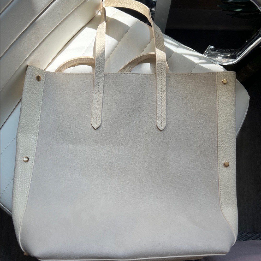 Leather tote shopper